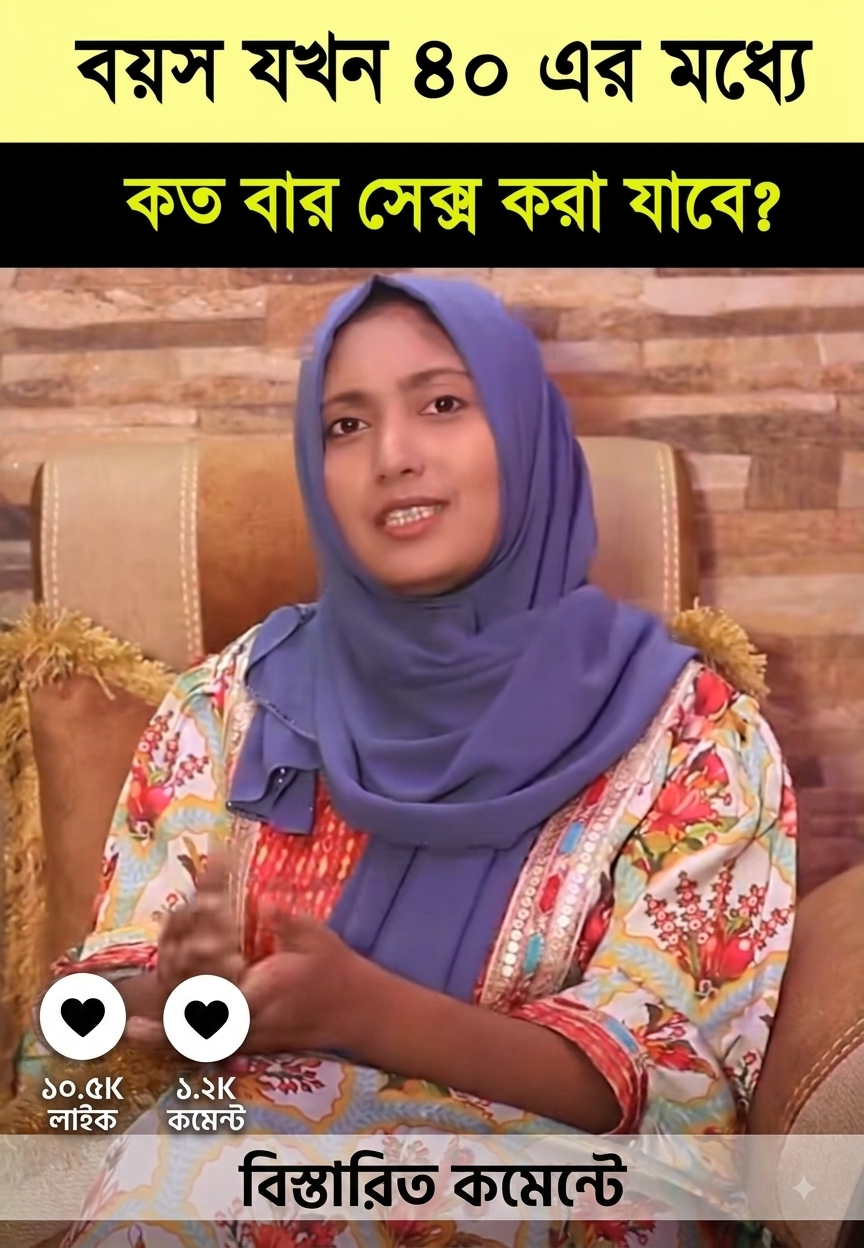 বয়স ৪০ পার হলে কতবার স*হ*বাস নিরাপদ? বিস্তারিত জানুন কমেন্টে...See More